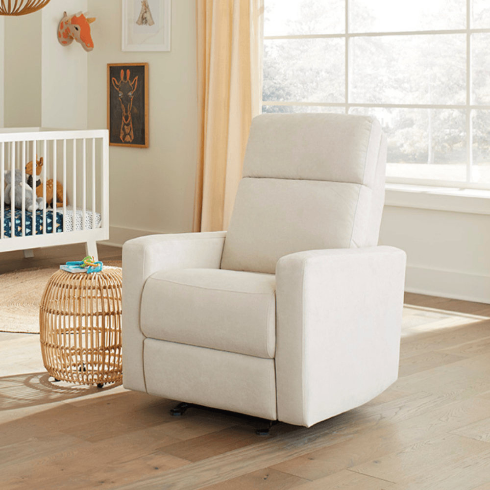 Nurture The Glider Premium Power Recliner Nursery Glider Chair with Adjustable Head Support Upholstery Ivory